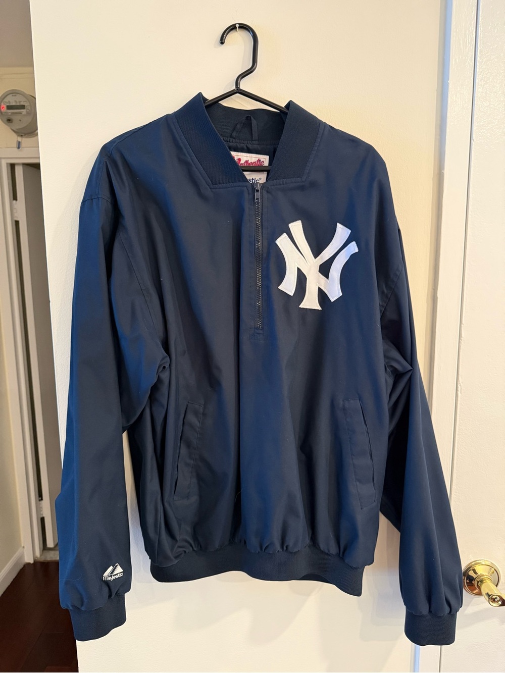 Majestic Yankees Navy Blue Quarter Zip Windbreaker